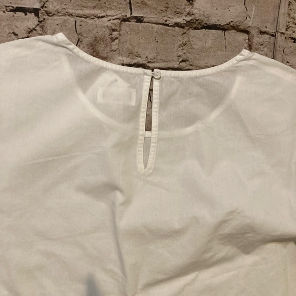 NWT The Drop white 100% cotton, pleated sleeve crewneck top size XL. - Picture 8 of 9